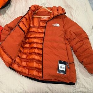 Mens The North Face Summit L3 50/50 Down Hoodie Insulated Ochre Size M